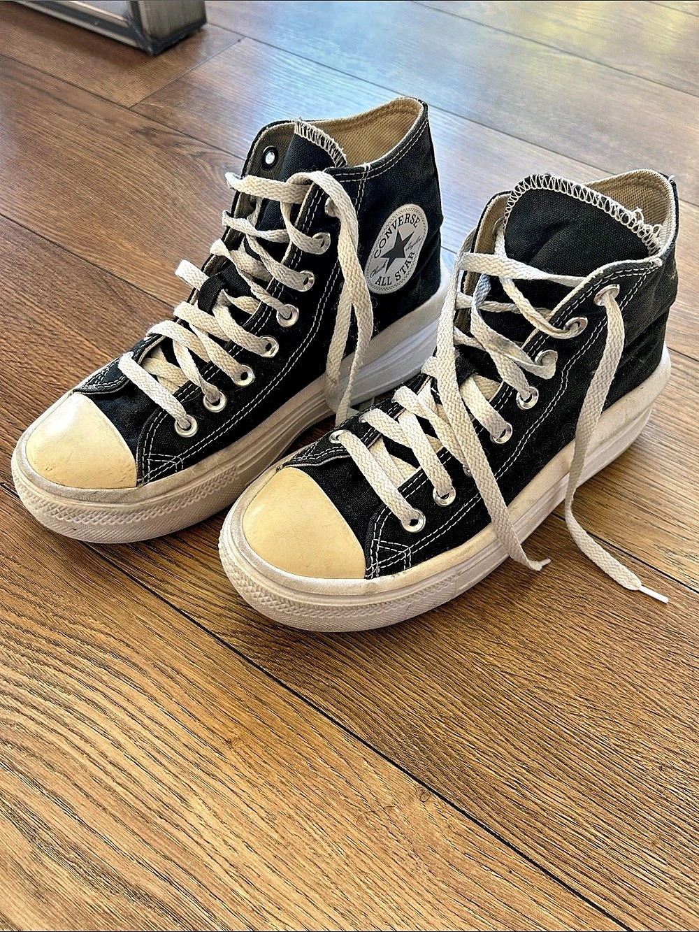 Converse Chuck Taylor All Star Move High Top Sneakers in Black & White
